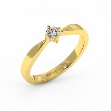 18K Gold Diamond Solitaire Ring