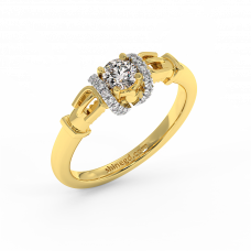 18K Gold Diamond Solitaire Ring