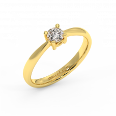 18K Gold Diamond Solitaire Ring