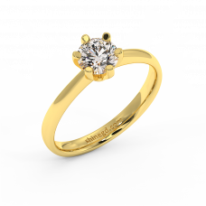 18K Gold Diamond Solitaire Ring