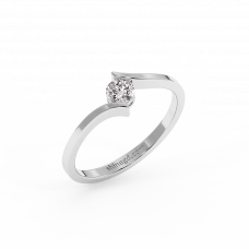 18K Gold Diamond Solitaire Ring