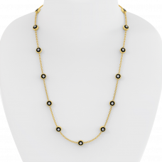 18K Gold Black Diamond Necklace 