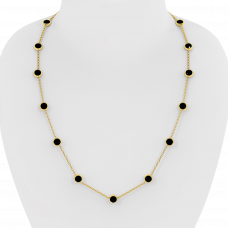 18K Gold Black Diamond Necklace 