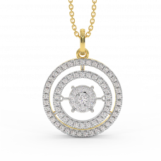 18K Gold Dancing Diamond Pendant