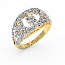 18K Gold Dancing Diamond Ring