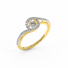 18K Gold Dancing Diamond Ring