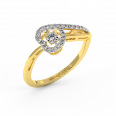 18K Gold Dancing Diamond Ring