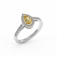 18K Gold Yellow & White Diamond Ring