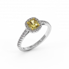 18K Gold Yellow & White Diamond Ring