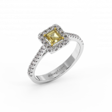 18K Gold Yellow & White Diamond Ring