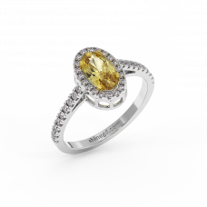 18K Gold Yellow & White Diamond Ring