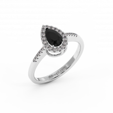 18K Gold Black & White Diamond Ring