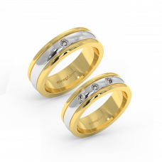 18K Gold Diamond Wedding Rings