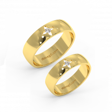 18K Gold Diamond Wedding Rings