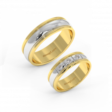 18K Gold Diamond Wedding Rings