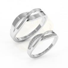 18K Gold Diamond Wedding Rings