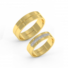 18K Gold Diamond Wedding Rings