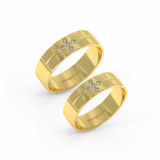 18K Gold Diamond Wedding Rings