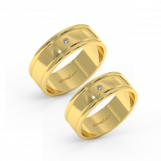 18K Gold Diamond Wedding Rings