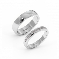 18K Gold Diamond Wedding Rings