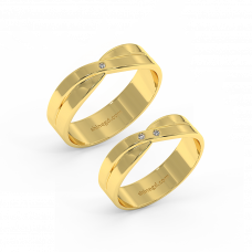 18K Gold Diamond Wedding Rings