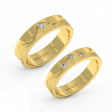 18K Gold Diamond Wedding Rings