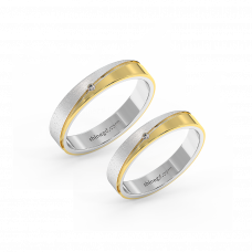 18K Gold Diamond Wedding Rings