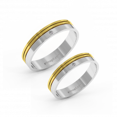 18K Gold Diamond Wedding Rings