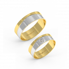 18K Gold Diamond Wedding Rings