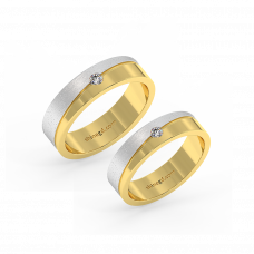 18K Gold Diamond Wedding Rings