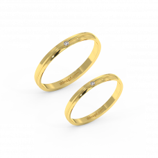 18K Gold Diamond Wedding Rings