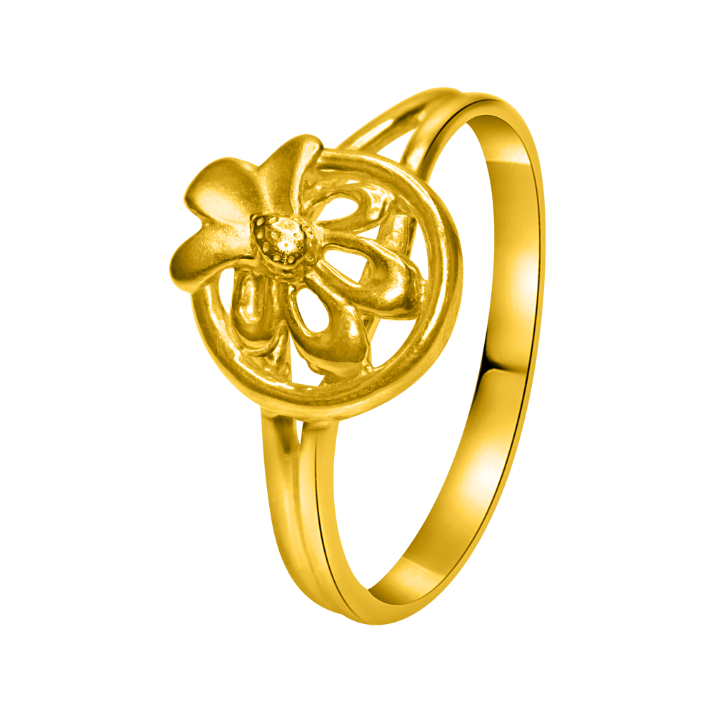 Anmol Floret Trio Motif Large Ring in 21K Yellow Gold