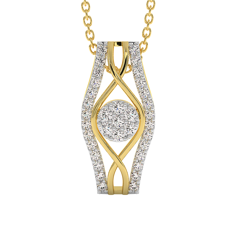 18K Gold Diamond Pendant