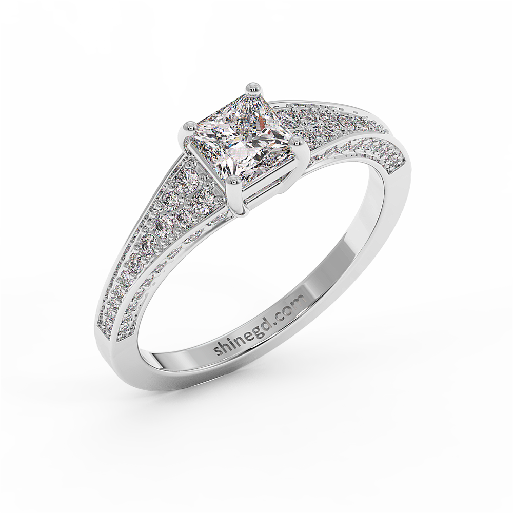 18K Gold Diamond Solitaire Ring