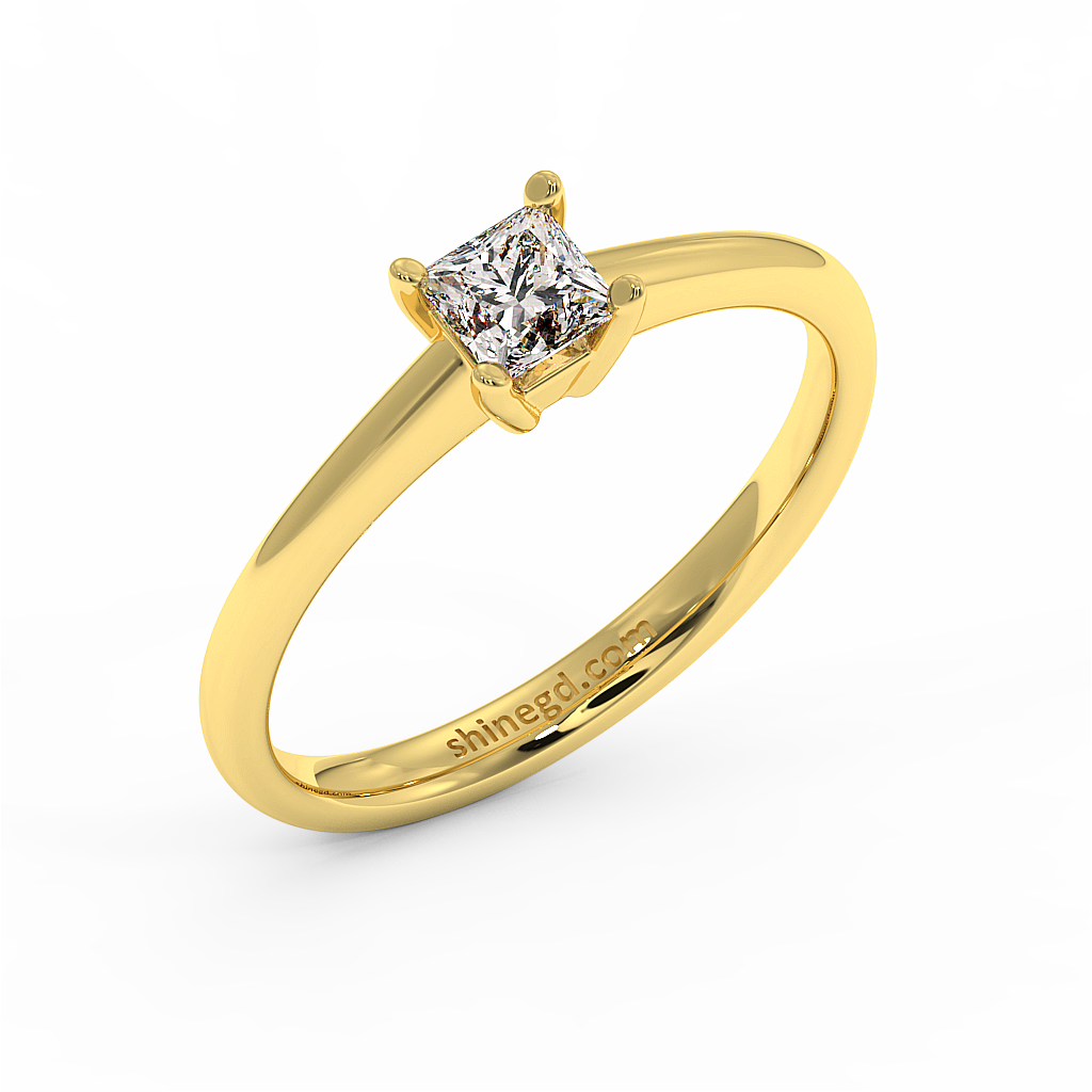 18K Gold Diamond Solitaire Ring