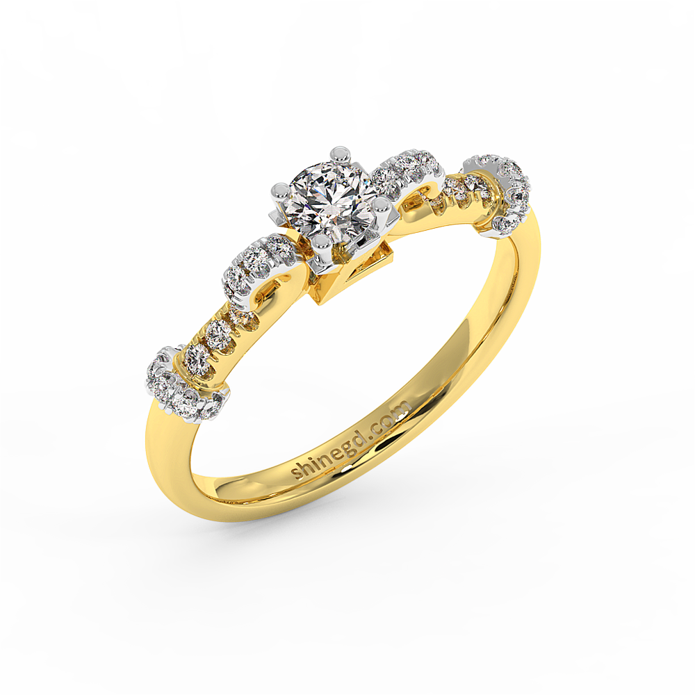 18K Gold Diamond Solitaire Ring