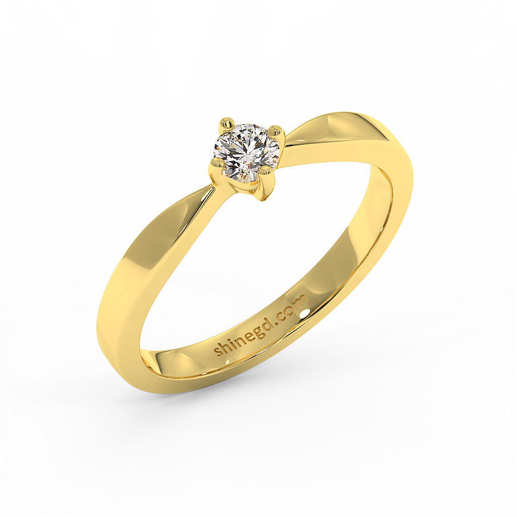 18K Gold Diamond Solitaire Ring