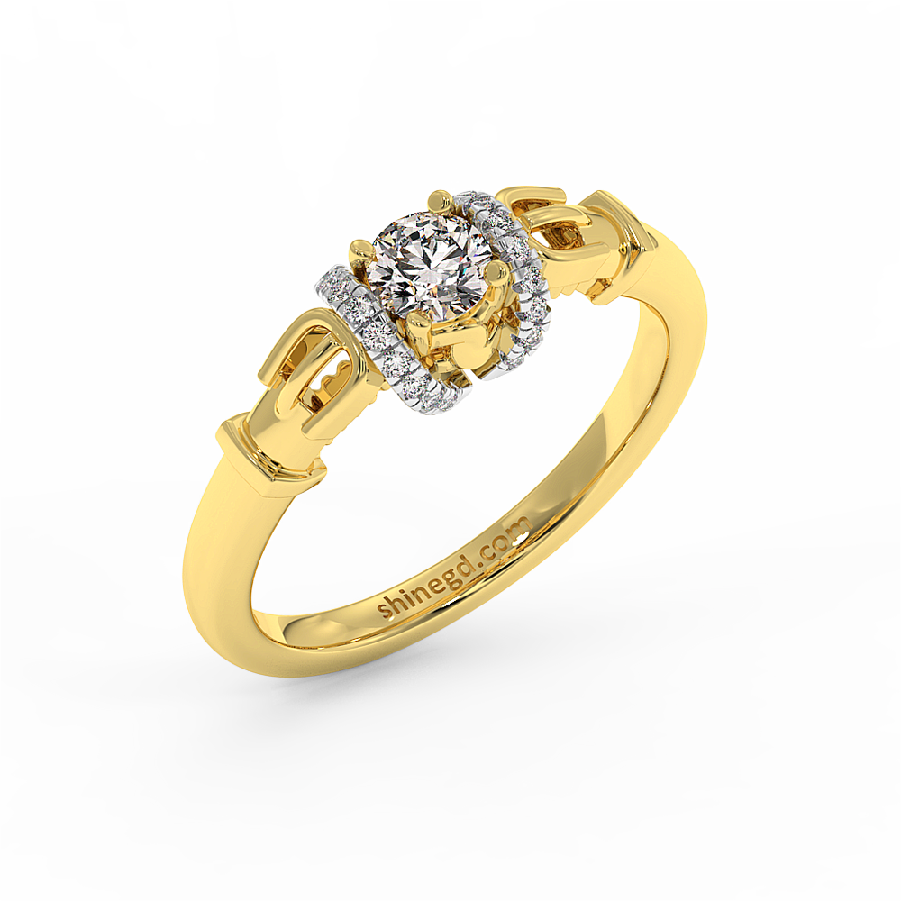 18K Gold Diamond Solitaire Ring