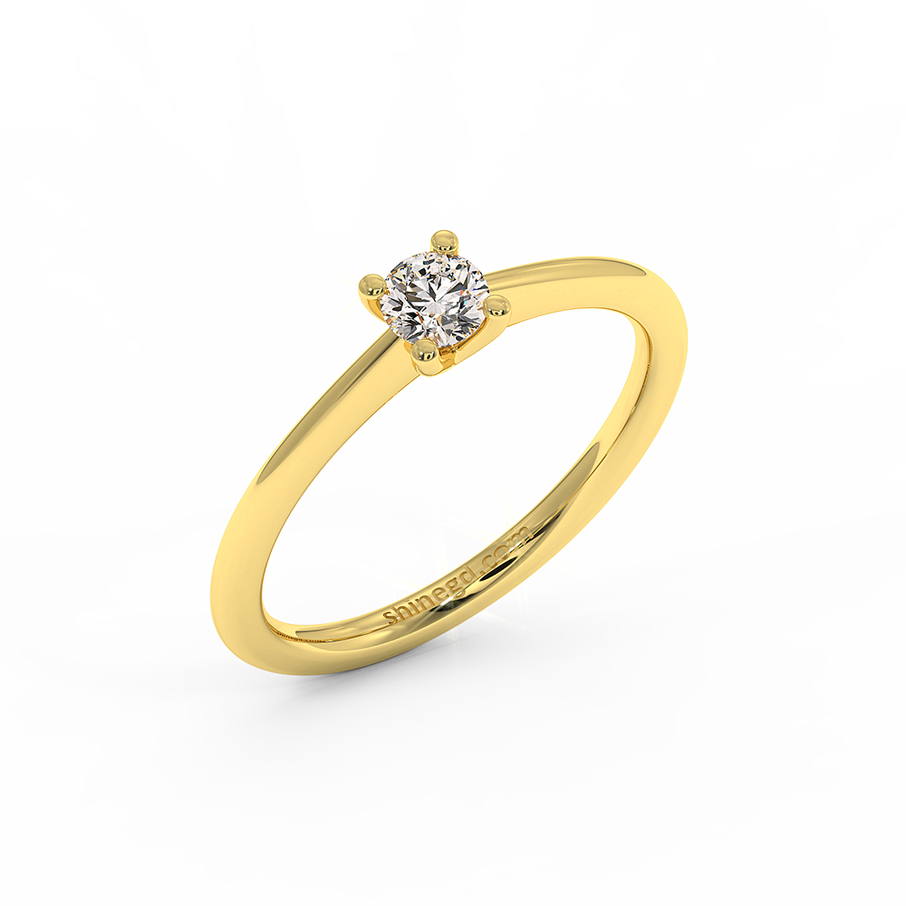 18K Gold Diamond Solitaire Ring