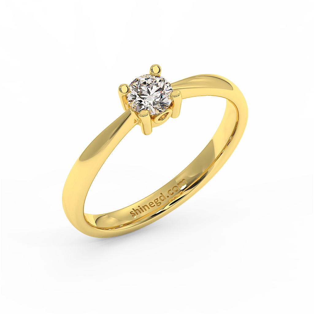 18K Gold Diamond Solitaire Ring