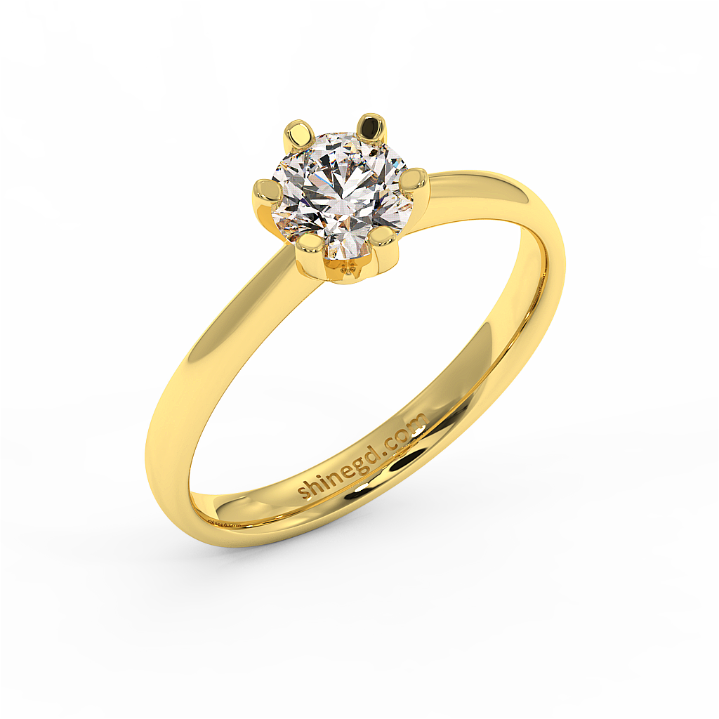 18K Gold Diamond Solitaire Ring