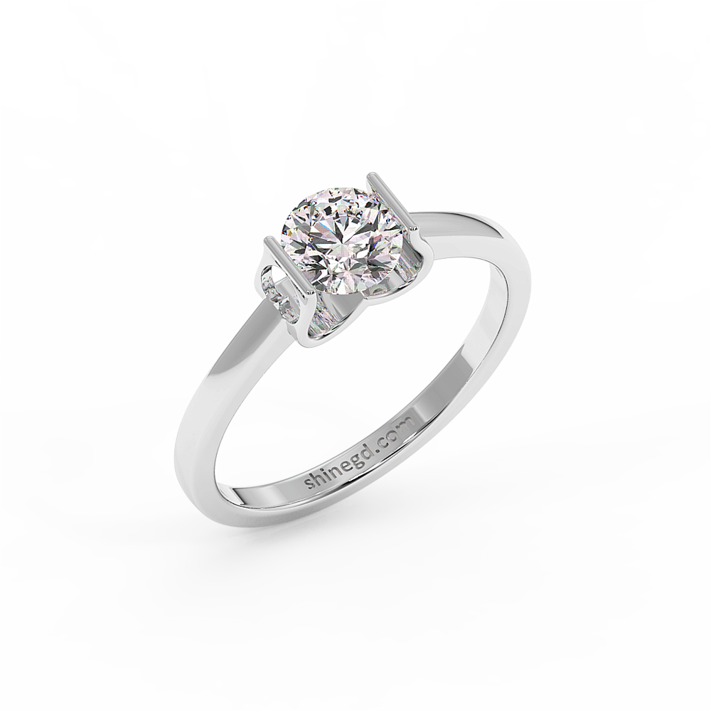 18K Gold Diamond Solitaire Ring