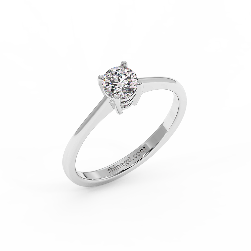 18K Gold Diamond Solitaire Ring