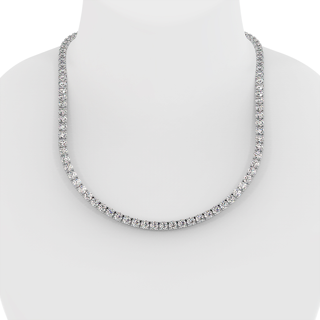 18K Gold Diamond Tennis Necklace 