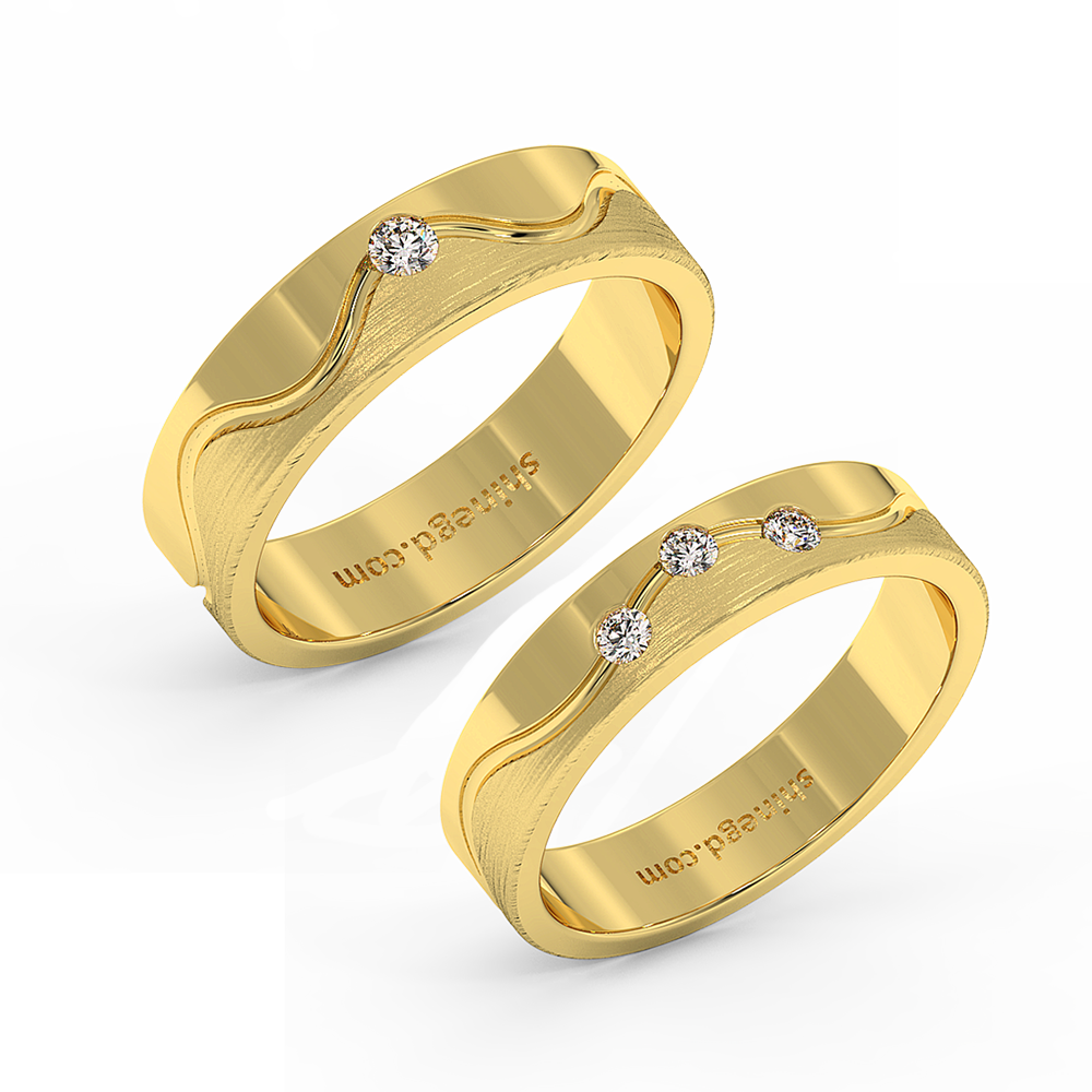 18K Gold Diamond Wedding Rings